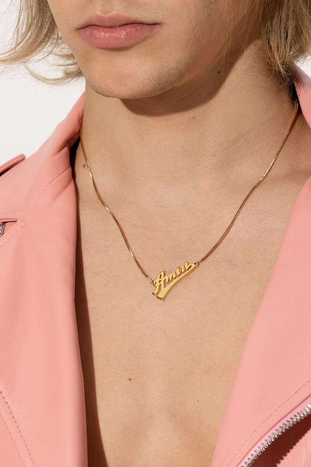 Gold Necklace with logo Amiri - SchaferandweinerShops Japan